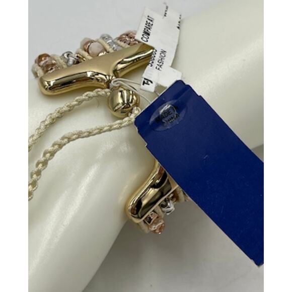 Bella Jack Multi Strand Natural Neutral Colors Adjustable Bolo Bracelet New - Picture 6 of 7